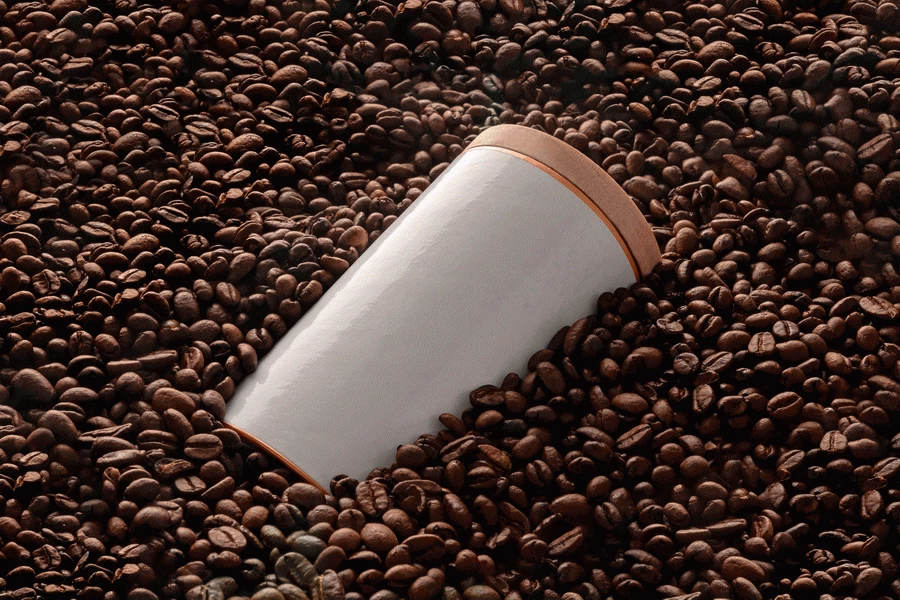 高端品牌咖啡包装袋VI提案场景展示文创智能贴图样机PSD设计素材【032】